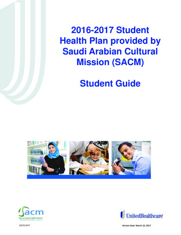 2016-2017 Student Health Plan Provided By Saudi Arabian .