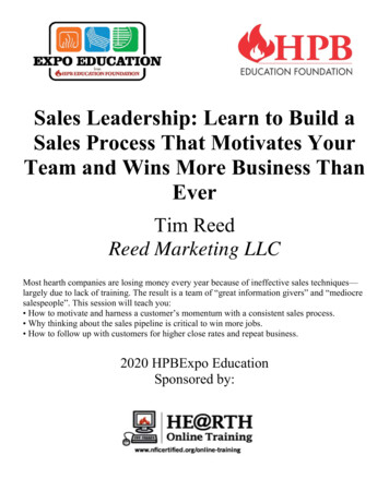 Sales Leadership: Learn To Build A Sales Process That .