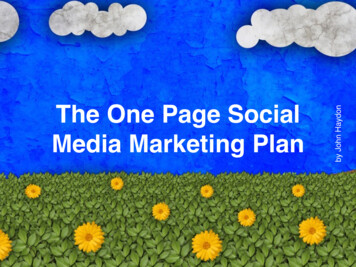 1-Page Social Media Marketing Plan