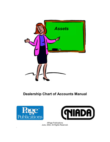Dealership Chart Of Accounts Manual - NIADA