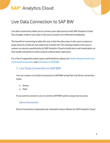 Live Data Onnection To SAP W - SAP HANA Journey