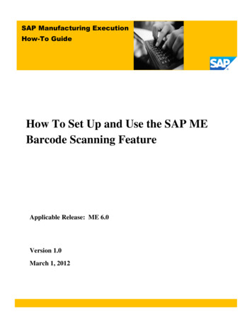 SAP ME How-To-Guide For Barcode Scanning