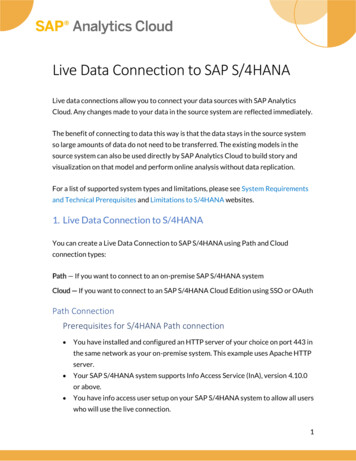 Live Data Connection To SAP S/4HANA - SAP Analytics Cloud