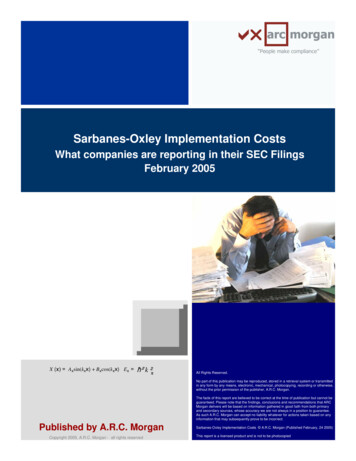 Sarbanes-Oxley Implementation Costs - AuditNet