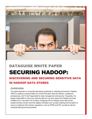 DATAGUISE WHITE PAPER SECURING HADOOP