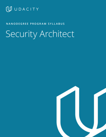 NANODEGREE PROGRAM SYLLABUS Security Architect