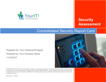 Sample - Consolidated Security Report Card