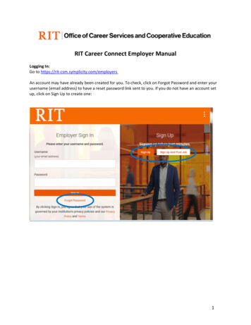 RIT Career Connect Employer Manual