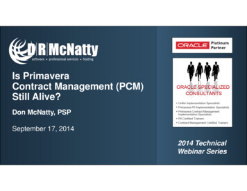 Is Primavera Contract Management (PCM) Still Alive?