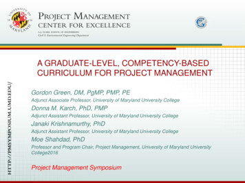 A GRADUATE-LEVEL, COMPETENCY-BASED CURRICULUM FOR 