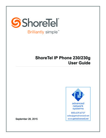 ShoreTel IP Phone 230/230g User Guide - Getadvanced 