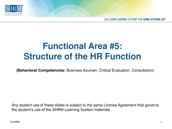 Functional Area #5: Structure Of The HR Function - SHRM-GT
