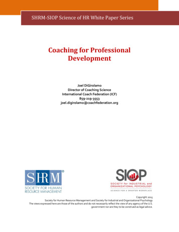 Coaching For Professional Development - SHRM