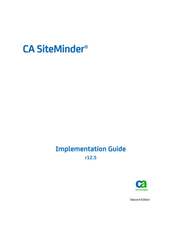 CA SiteMinder - WebInterface