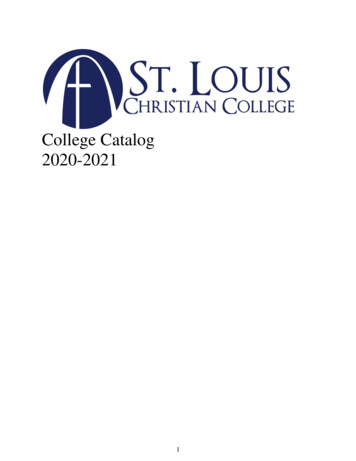 College Catalog 2020-2021 - St. Louis Christian College