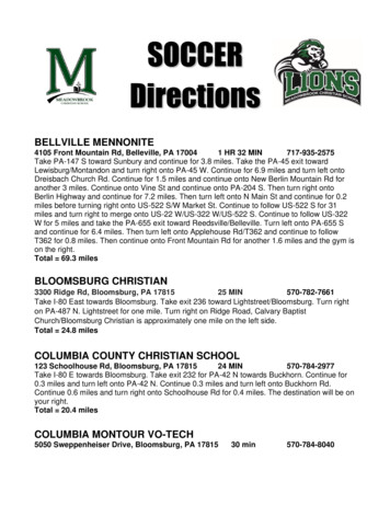 SOCCER Directions - Meadowbrook Christian School