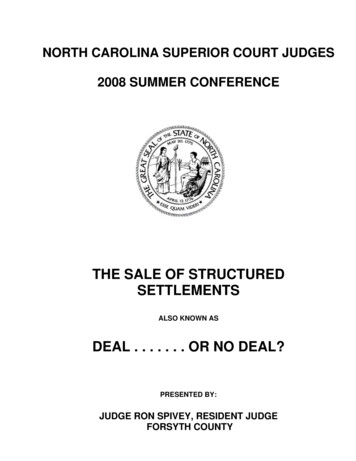 The Sale Of Structured Settlements