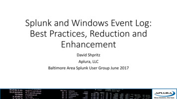 Splunk And Windows Event Log: Best Practices, Reduction .