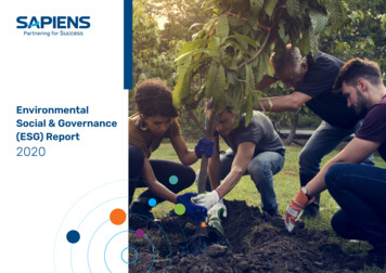 Environmental Social & Governance (ESG) Report 2020