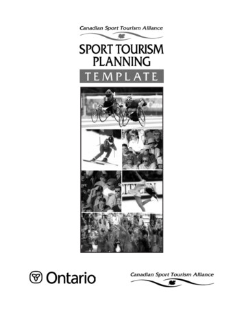 SPORT TOURISM PLANNING TEMPLATE - Ontario