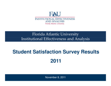 Student Satisfaction Survey Results 2011 - Iea.fau.edu