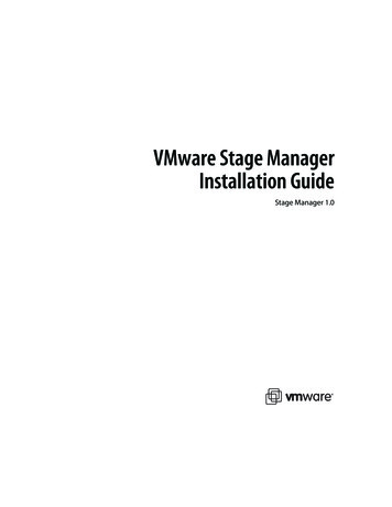 VMware Stage Manager Installation Guide