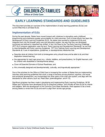 Early Learning Standards And Guidelines