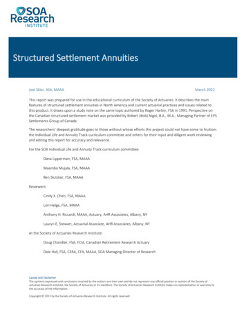 Structured Settlement Annuities - SOA