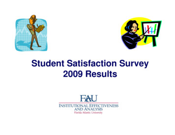 Student Satisfaction Survey 2009 Final - Iea.fau.edu