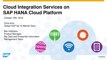 Cloud Integration Services On SAP HANA Cloud Platform