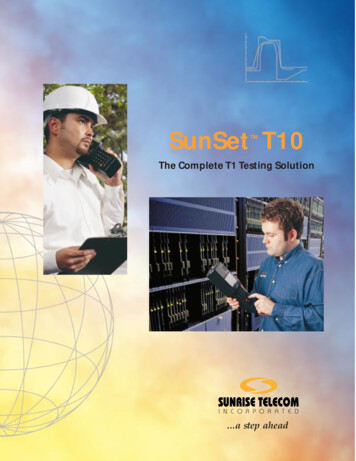 Sunrise Telecom Sunset T1 Datasheet - Accusrc 