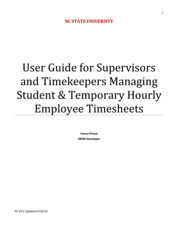 User Guide For Supervisors And Timekeepers Managing .