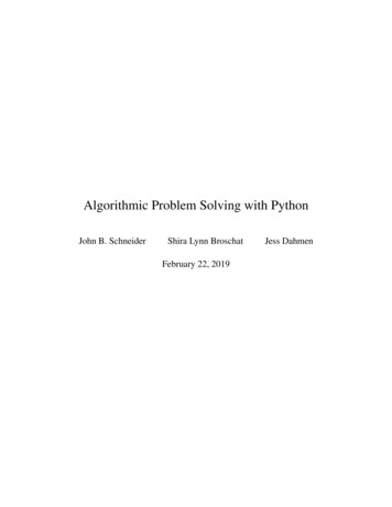 Algorithmic Problem Solving With Python