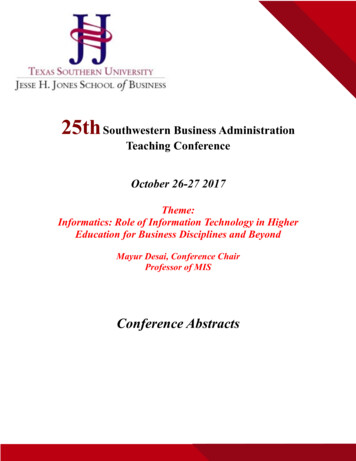 25th Southwestern Business Administration Teaching 