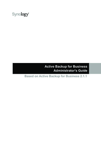 Active Backup For Business Administrator's Guide