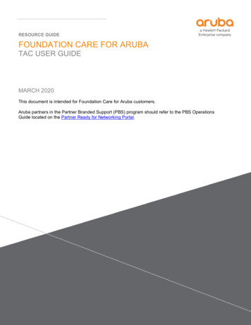 RESOURCE GUIDE FOUNDATION CARE FOR ARUBA