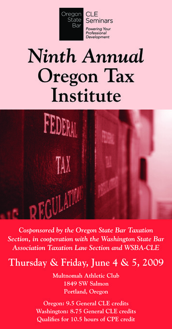 Ninth Annual Oregon Tax Institute
