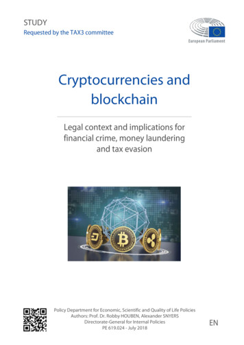 Cryptocurrencies And Blockchain - European Parliament