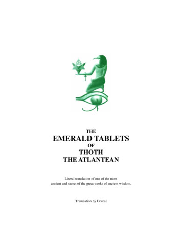 THE EMERALD TABLETS - Avalon Library