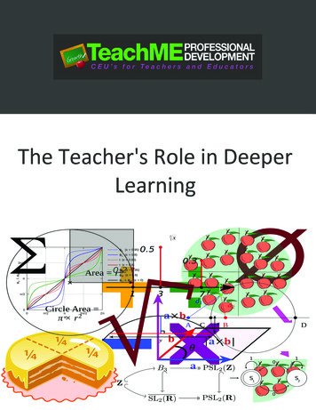 The Teacher's Role In Deeper Learning