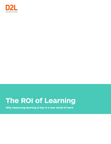 The ROI Of Learning - HCI