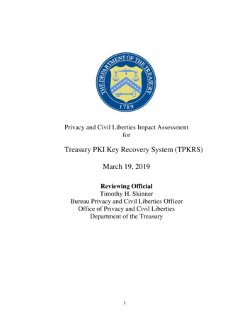 Treasury PKI Key Recovery System (TPKRS) March 19, 2019