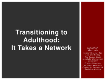 Transitioning To Adulthood: It Takes A Network