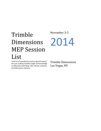 Trimble November 3-5 Dimensions 2014 MEP Session List