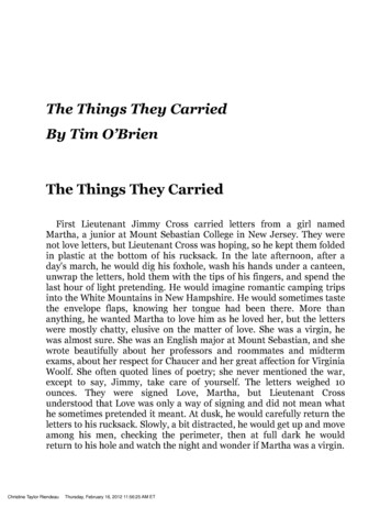 The Things They Carried By Tim O’Brien
