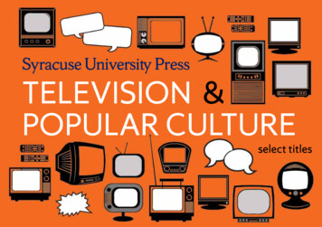Syracuse University Press TELEVISION & POPULAR CULTURE
