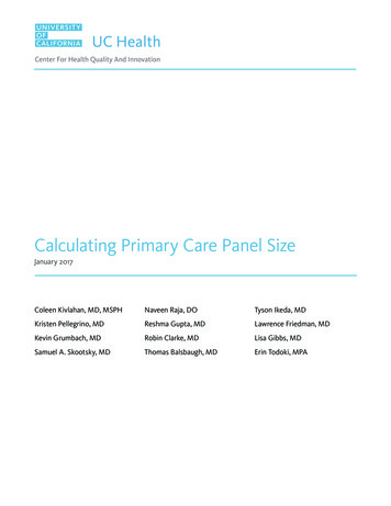 Calculating Primary Care Panel Size