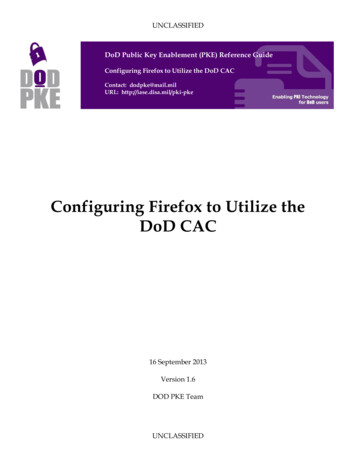 Configuring Firefox To Utilize The DoD CAC