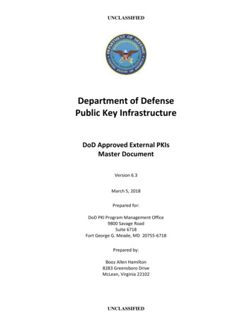 Department Of Defense Public Key Infrastructure