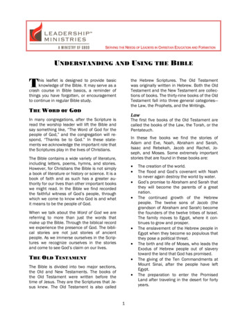 UNDERSTANDING AND USING THE BIBLE T